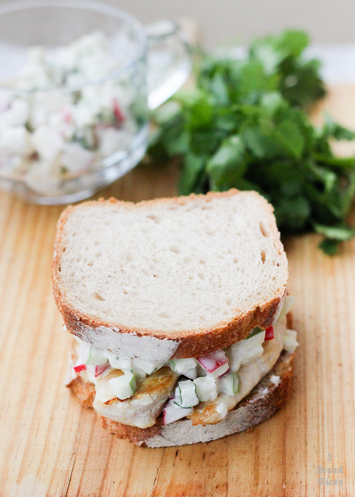 sandwich de pollo y manzana