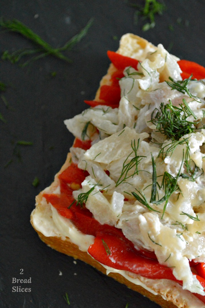 Sandwich de Pimientos Asados y Bacalao