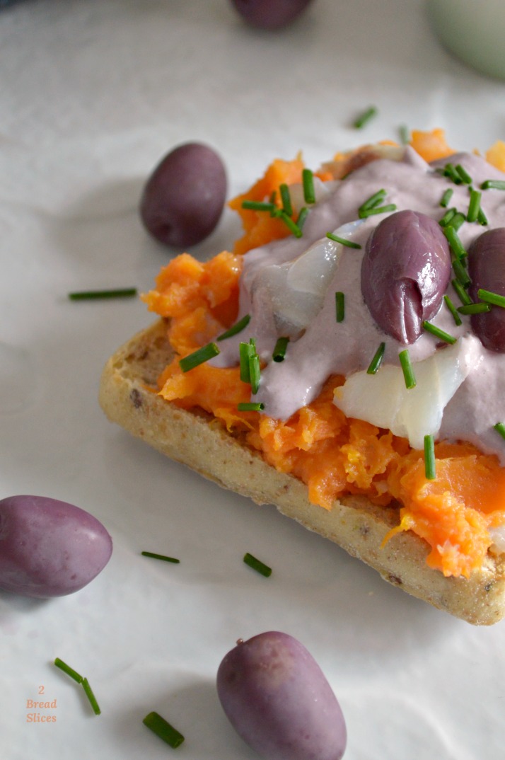 Sandwich de Batata, Bacalao y Aceituna Botija