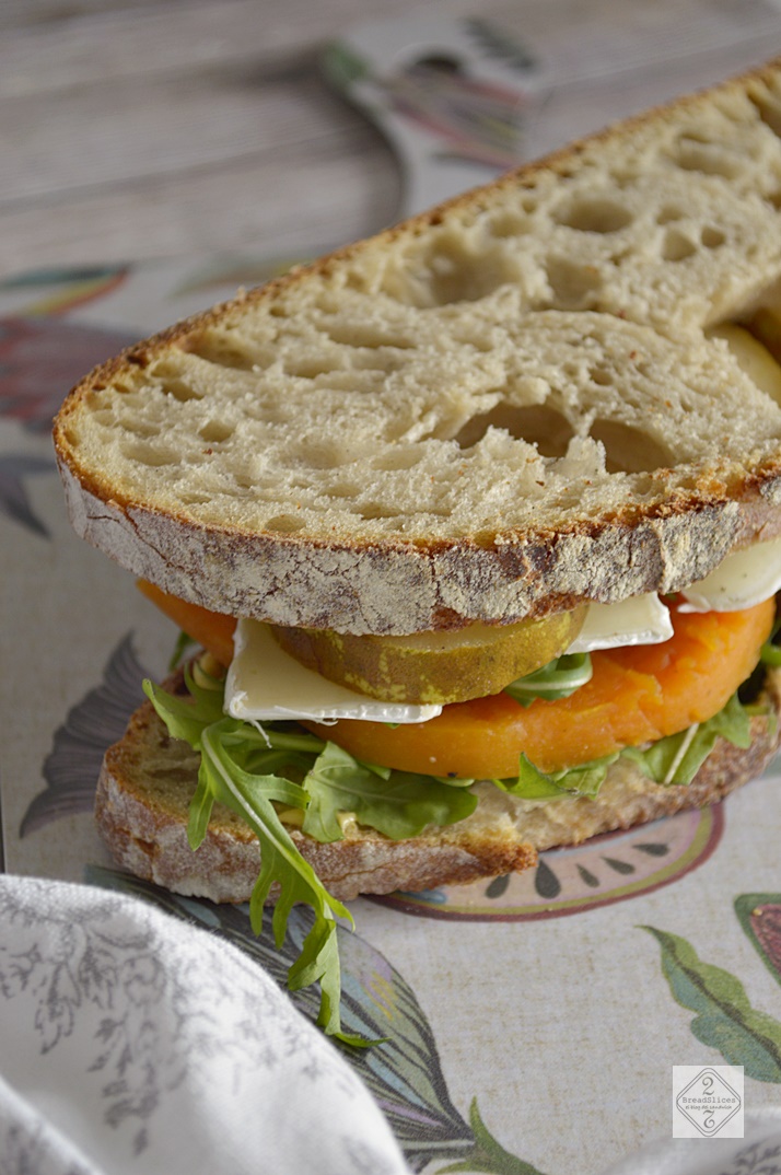 Sandwich de Calabaza, pera y rúcula