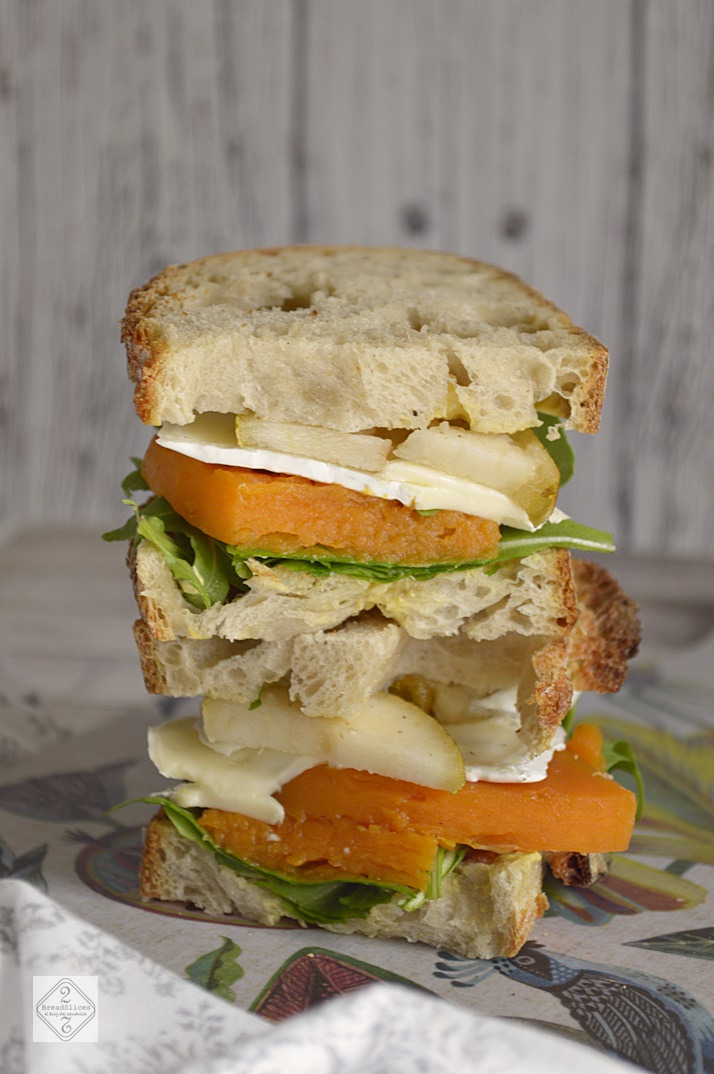 Sandwich de Calabaza, pera y rúcula