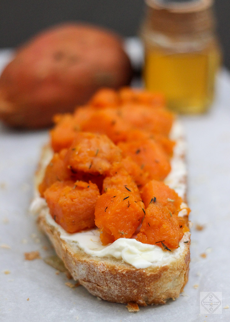 Sandwich de batata y queso de untar